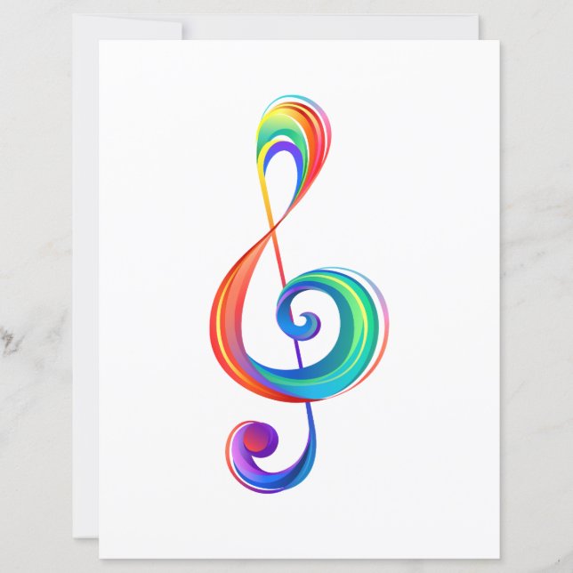 Layered rainbow treble clef (Front)