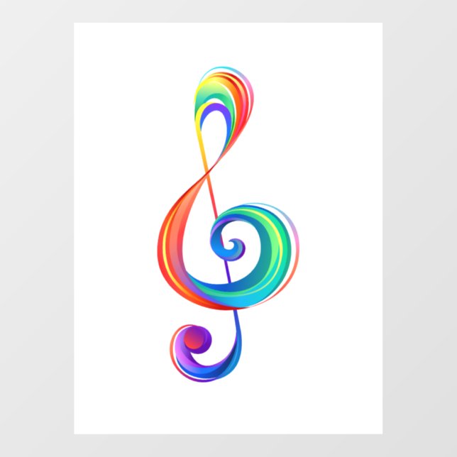 Layered rainbow treble clef (Sheet)