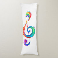 Layered rainbow treble clef