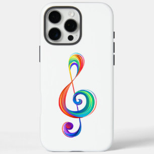 Layered rainbow treble clef iPhone 16 pro max case