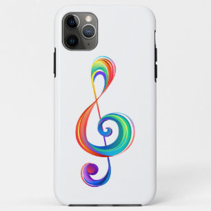 Layered rainbow treble clef Case-Mate iPhone case