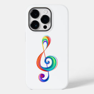 Layered rainbow treble clef Case-Mate iPhone 14 pro case