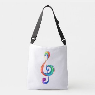 Layered rainbow treble clef crossbody bag