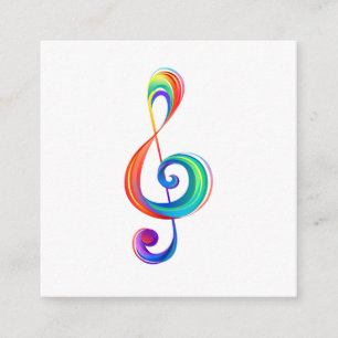 Layered rainbow treble clef enclosure card