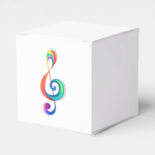 Layered rainbow treble clef favour box