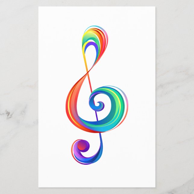 Layered rainbow treble clef flyer (Front)