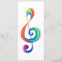 Layered rainbow treble clef