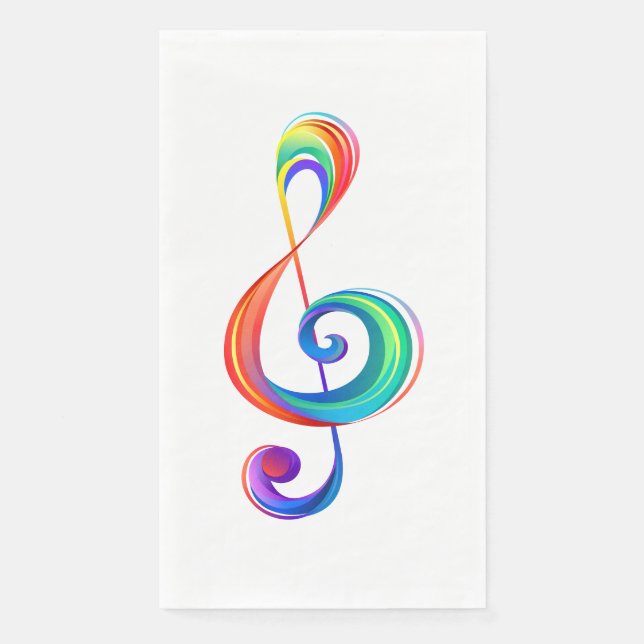 Layered rainbow treble clef napkin (Front)