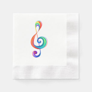Layered rainbow treble clef napkin