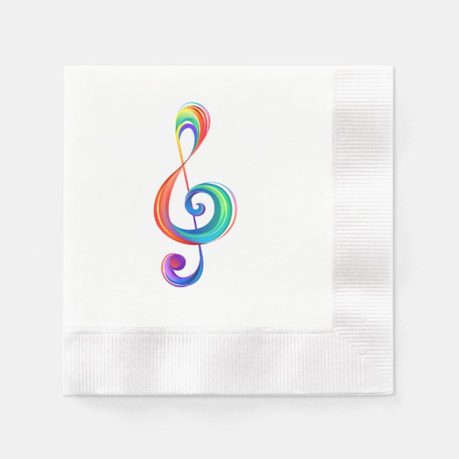 Layered rainbow treble clef napkin (Front)