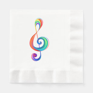 Layered rainbow treble clef napkin