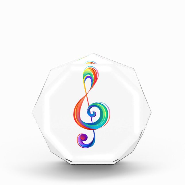 Layered rainbow treble clef photo block (Front)