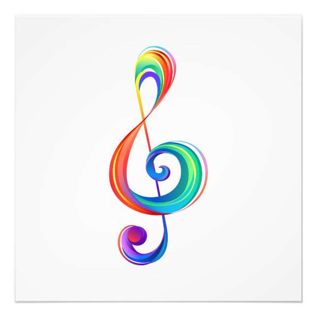 Layered rainbow treble clef photo print (Front)