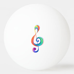 Layered rainbow treble clef ping pong ball