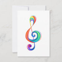 Layered rainbow treble clef