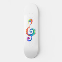 Layered rainbow treble clef