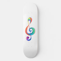 Layered rainbow treble clef