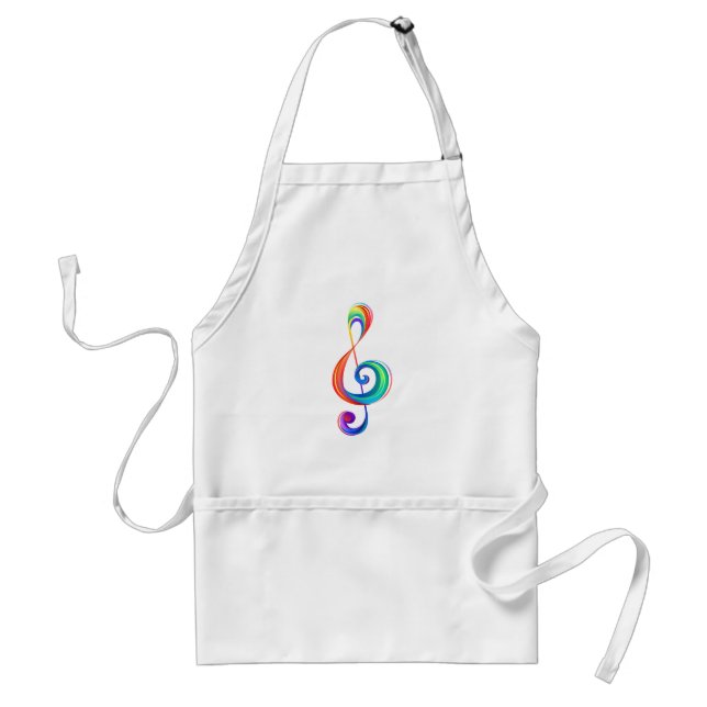 Layered rainbow treble clef standard apron (Front)