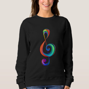 Layered rainbow treble clef sweatshirt
