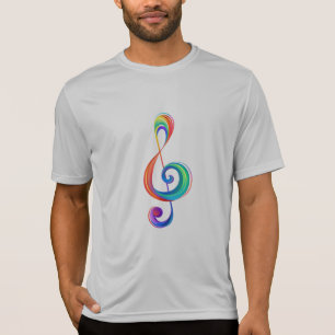 Layered rainbow treble clef T-Shirt