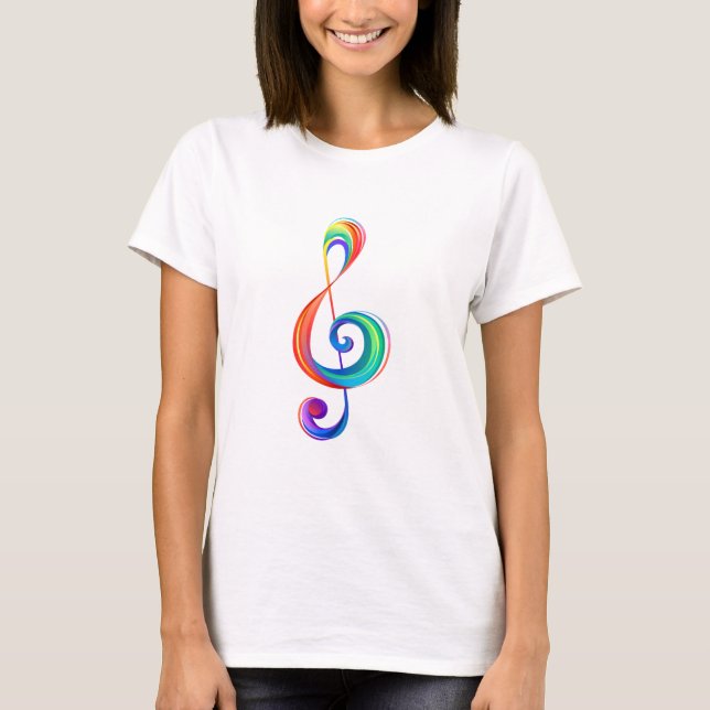 Layered rainbow treble clef T-Shirt (Front)