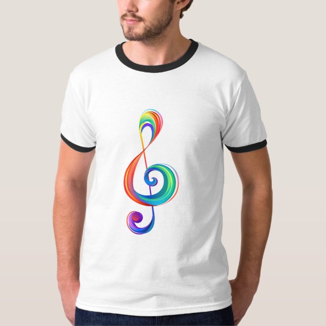 Layered rainbow treble clef T-Shirt (Front)