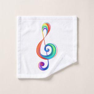 Layered rainbow treble clef wash cloth