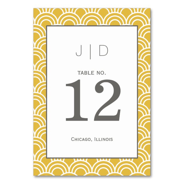 Layered Scallops Table Number (Front)