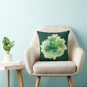 Layered Shamrock Cluster Decorative Pillow