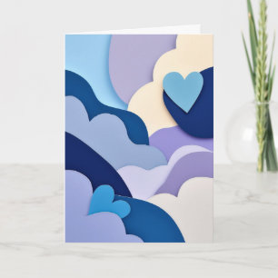 Layered Sky Hearts Card