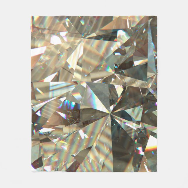 Layered texture triangular diamond or crystal shap fleece blanket (Front)
