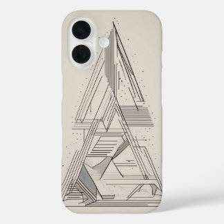 Layered Triangles Line Art iPhone 16 Case