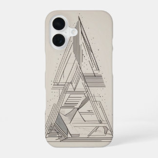 Layered Triangles Line Art iPhone 16 Case