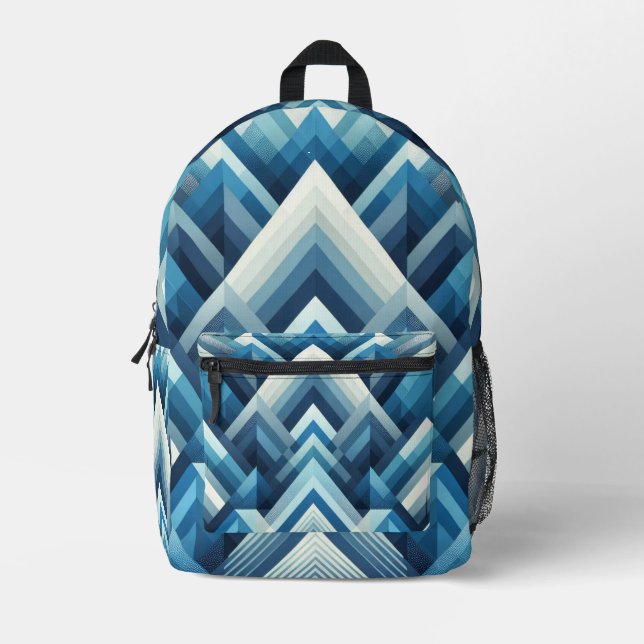 Layered Triangles Printed Backpack (Front)
