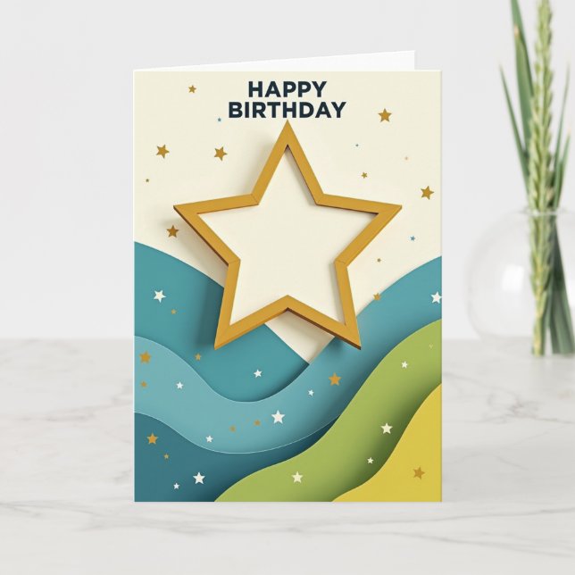 Layered Wave Birthday Card (Front)