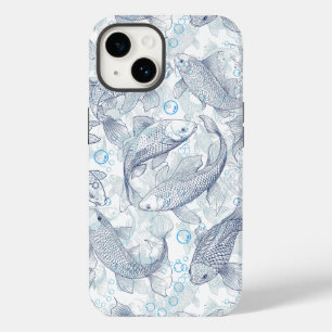 Layering Fishes Pattern 02.Dark blue.b No BG Case-Mate iPhone 14 Case