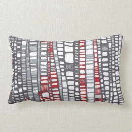 Layers in red and grey lumbar cushion