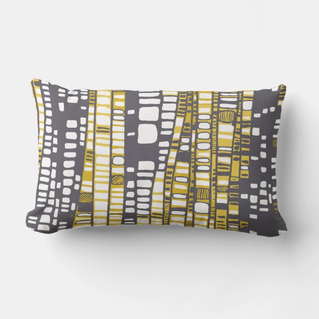 Layers in yellow and grey lumbar cushion (Front)
