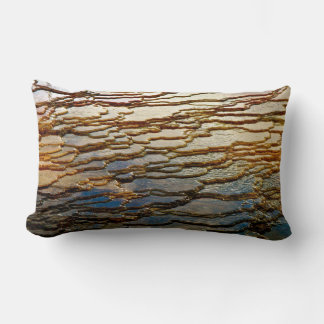 LAYERS OF COLORFUL VOLCANIC DEPOSITS LUMBAR CUSHION