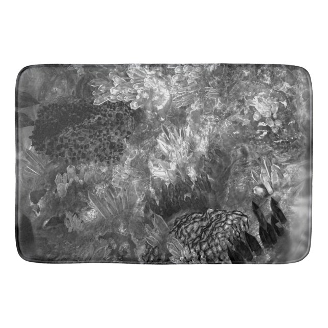  Layers of Crystals Grey  Bath Mat (Front)
