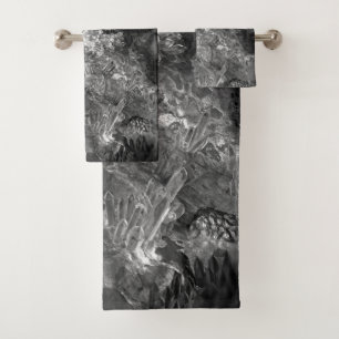  Layers of Crystals Grey  Bath Towel Set