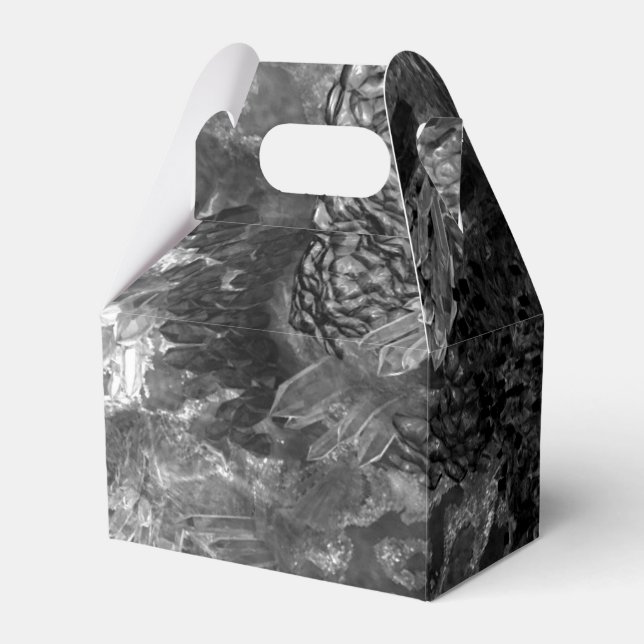  Layers of Crystals Grey  Favour Box (Front Side)