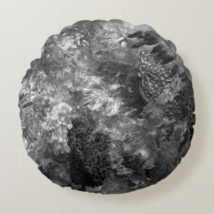 Layers of Crystals Grey Round Cushion