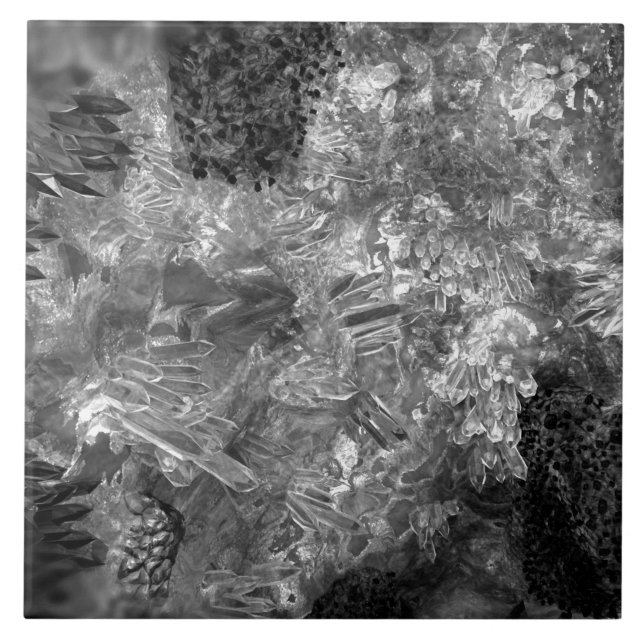  Layers of Crystals Grey  Tile (Front)
