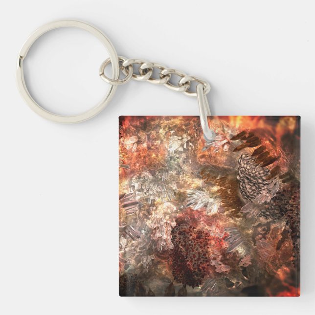  Layers of Crystals with Rustic Tint   Key Ring (Front)