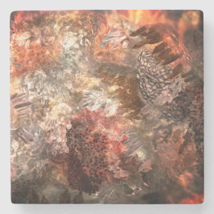  Layers of Crystals with Rustic Tint   Stone Coaster