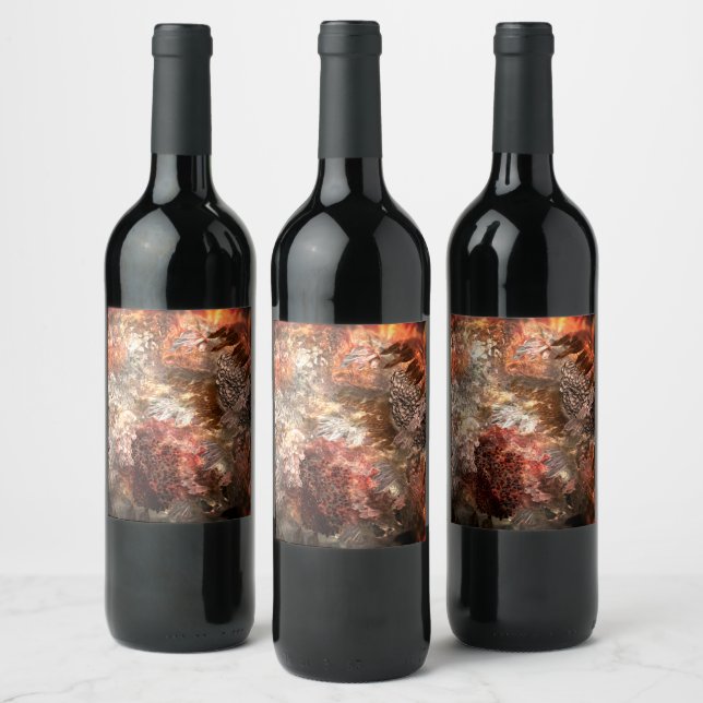  Layers of Crystals with Rustic Tint   Wine Label (Bottles)