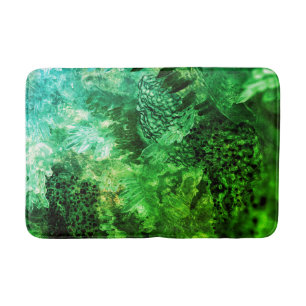 Layers of Green Crystals Bath Mat