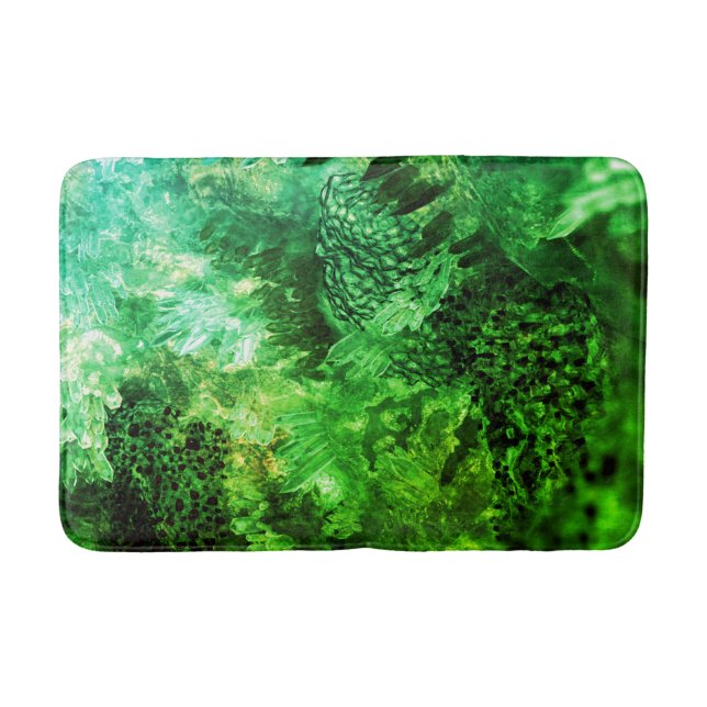 Layers of Green Crystals Bath Mat (Front)