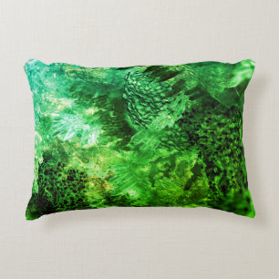 Layers of Green Crystals Decorative Cushion